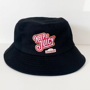 Keep It Juicy Johnsonville Black Bucket Hat, black with logo